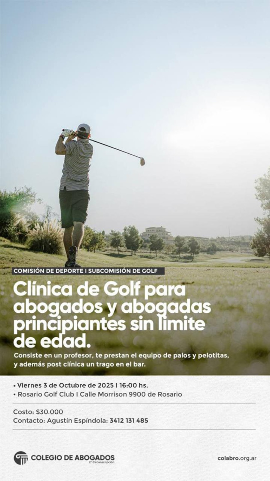 Clínica de Golf para abogados y abogadas principiantes sin limite edad -  Segunda edición - 03/10/2025 NUEVA FECHA